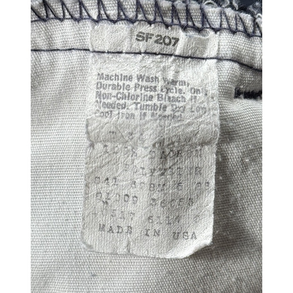 Vintage 70's Levis 517 Blue Dacron Polyester USA Made 32x28 Bootcut Scoville Zip - Picture 6 of 10